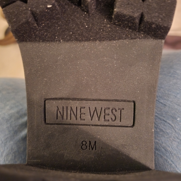 Nine West Pike 3 Black Zip Closure Round Toe Leather Moto Bootie Ankle 8 - Picture 6 of 8